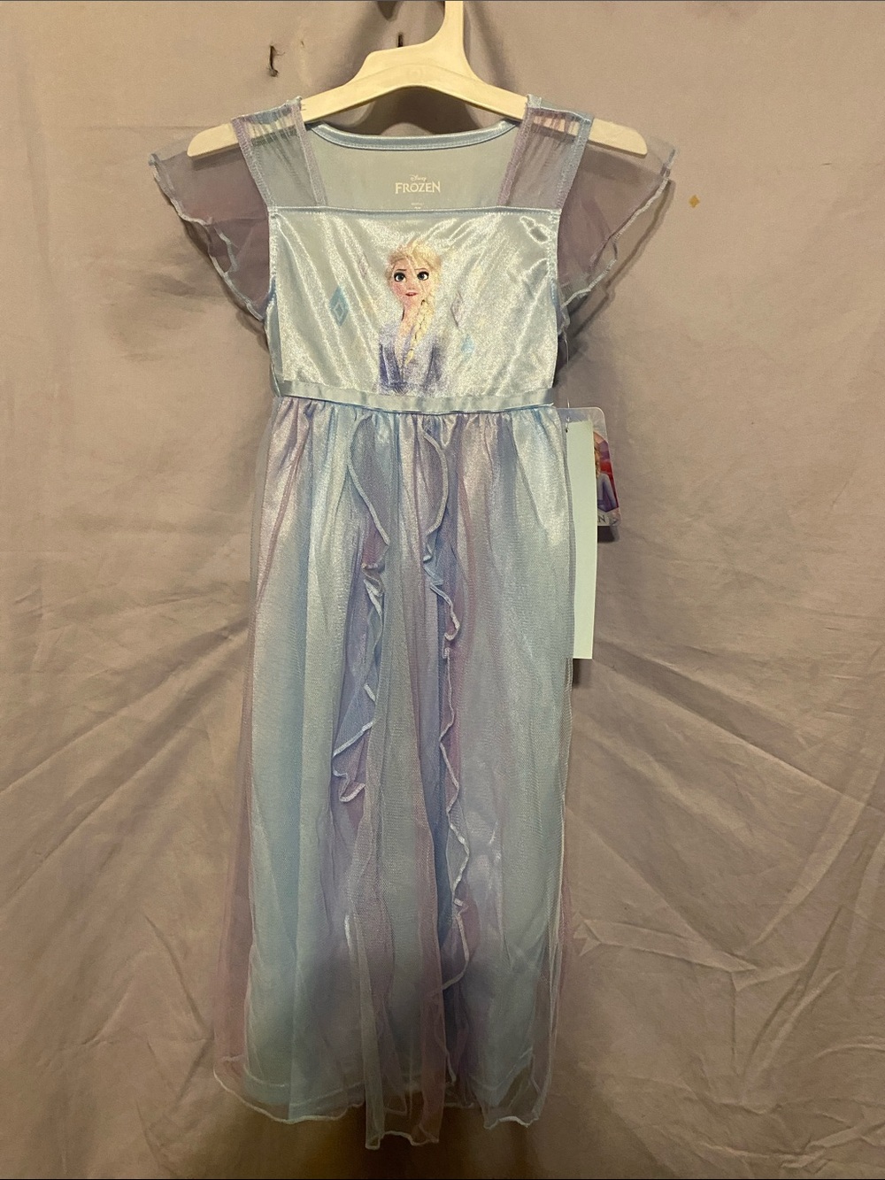 Disney Frozen Elsa Light Blue & Purple Iridescent Girls Costume Gown